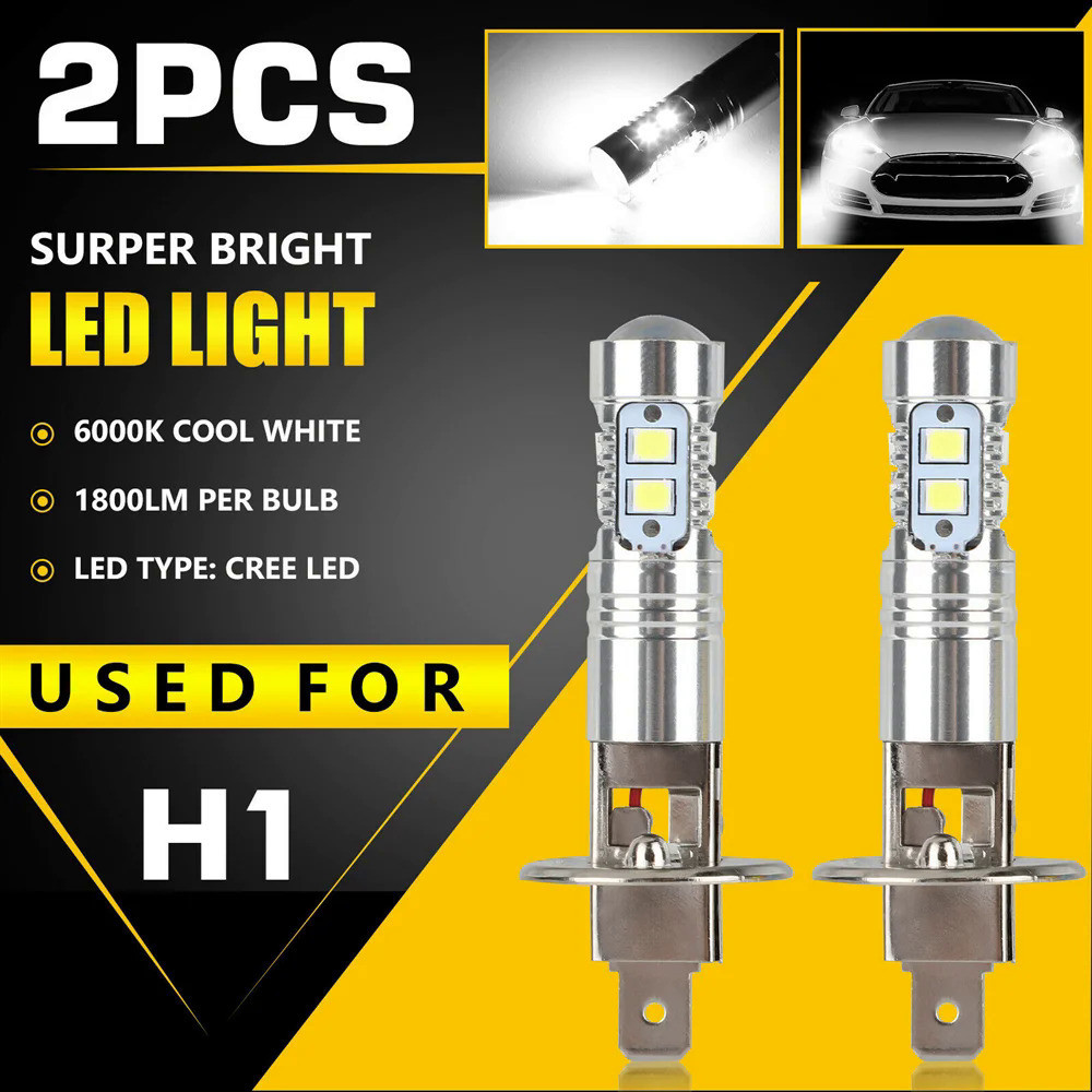 2Pcs H1 H3 Lâmpadas LED Para Carro Xenon Branco Quatro Tipos De Luz Atuo Faróis De Nevoeiro De 12V