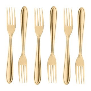 6 Garfos para Mesa Lyor Gastro Dourado de Aço Inox 19cm em Oferta na Shopee