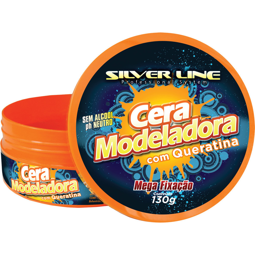 Cera Modeladora Silver Line Queratina 130g em Oferta na Shopee