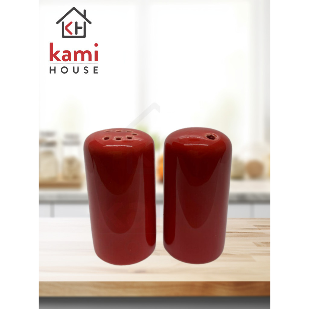 Kit Saleiro e Paliteiro de Mesa Vermelho