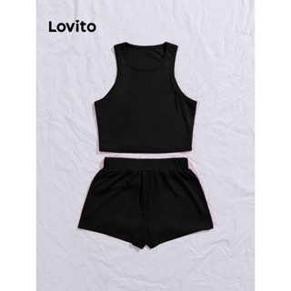 Lovito Conjunto De Shorts Básicos Lisos Casuais Para Mulheres LSE01099