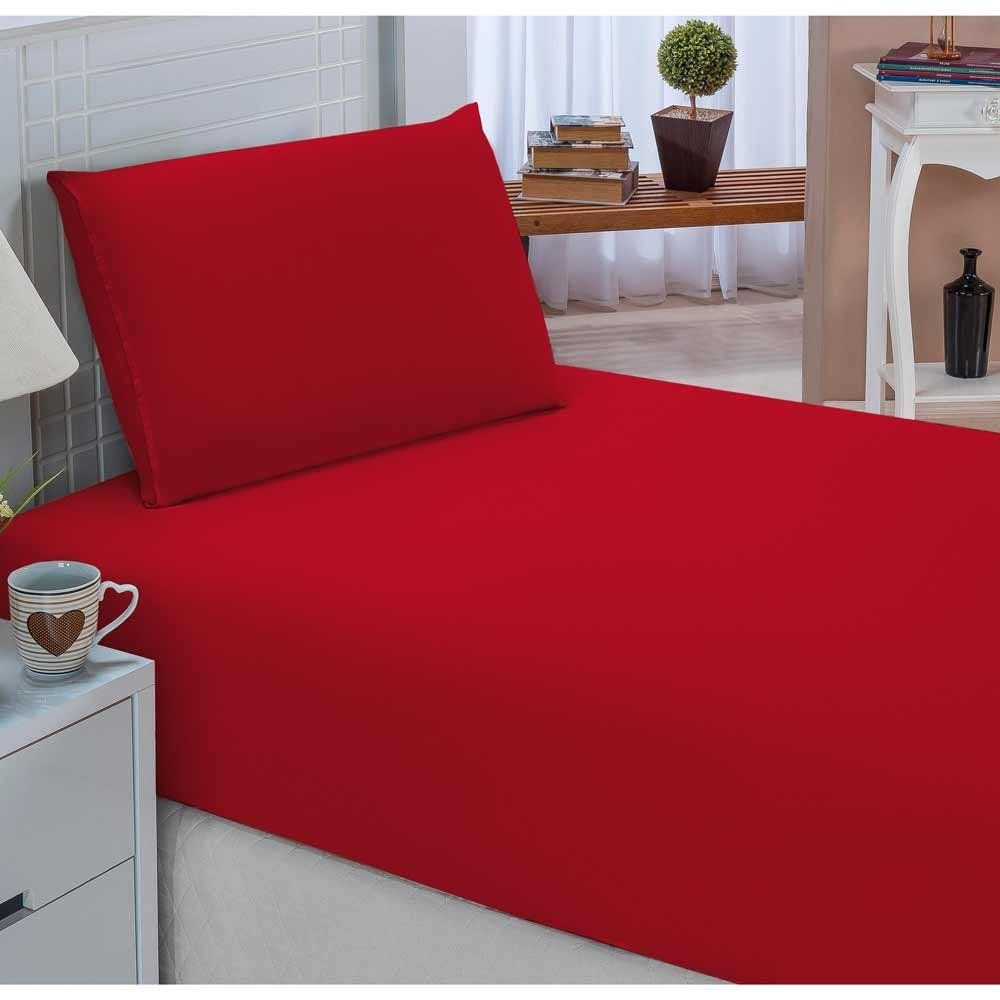 Lençol Solteiro 2 Peças Cama Box Com Elástico em Toda Volta Micropercal 170 Fios - Kit Jogo de Cama Solteiro