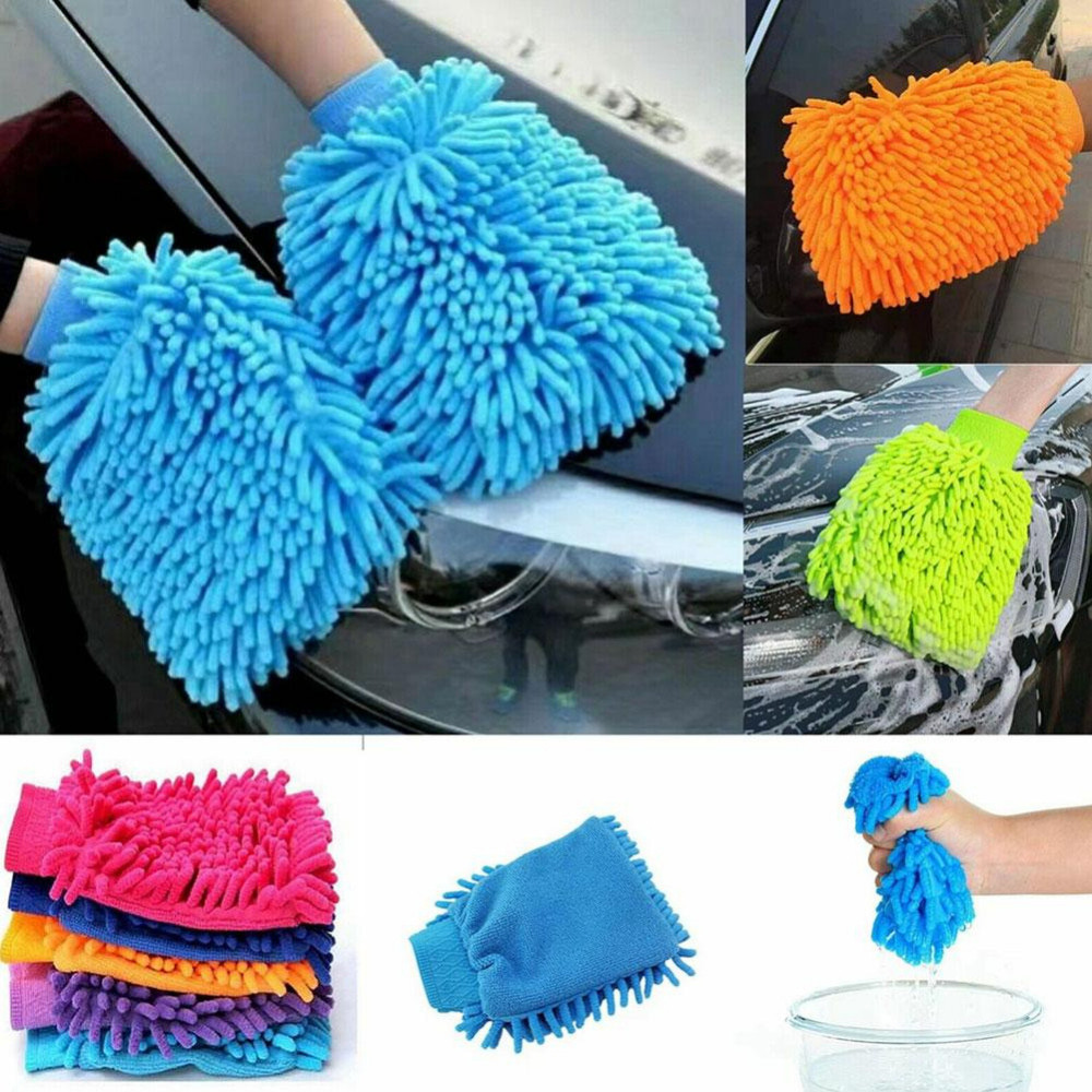 Kit 2 Luvas de Microfibra Multifuncional para Limpeza Lavagem de Carro Toalha de Limpeza