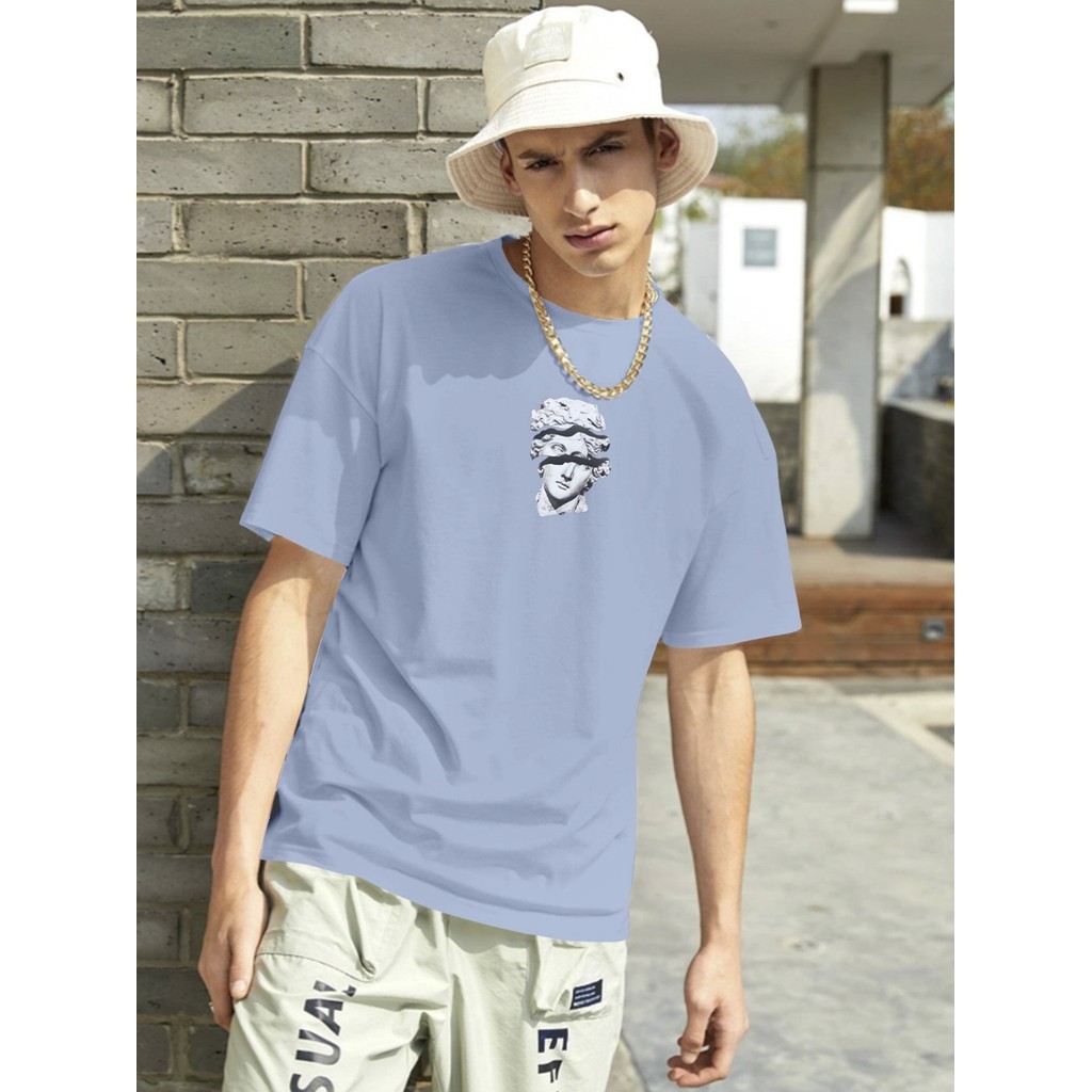 T Shirt Azul Bebê Bordada Camisa Personalizada Fitness Camiseta Academia Estampa Unissex Oversized