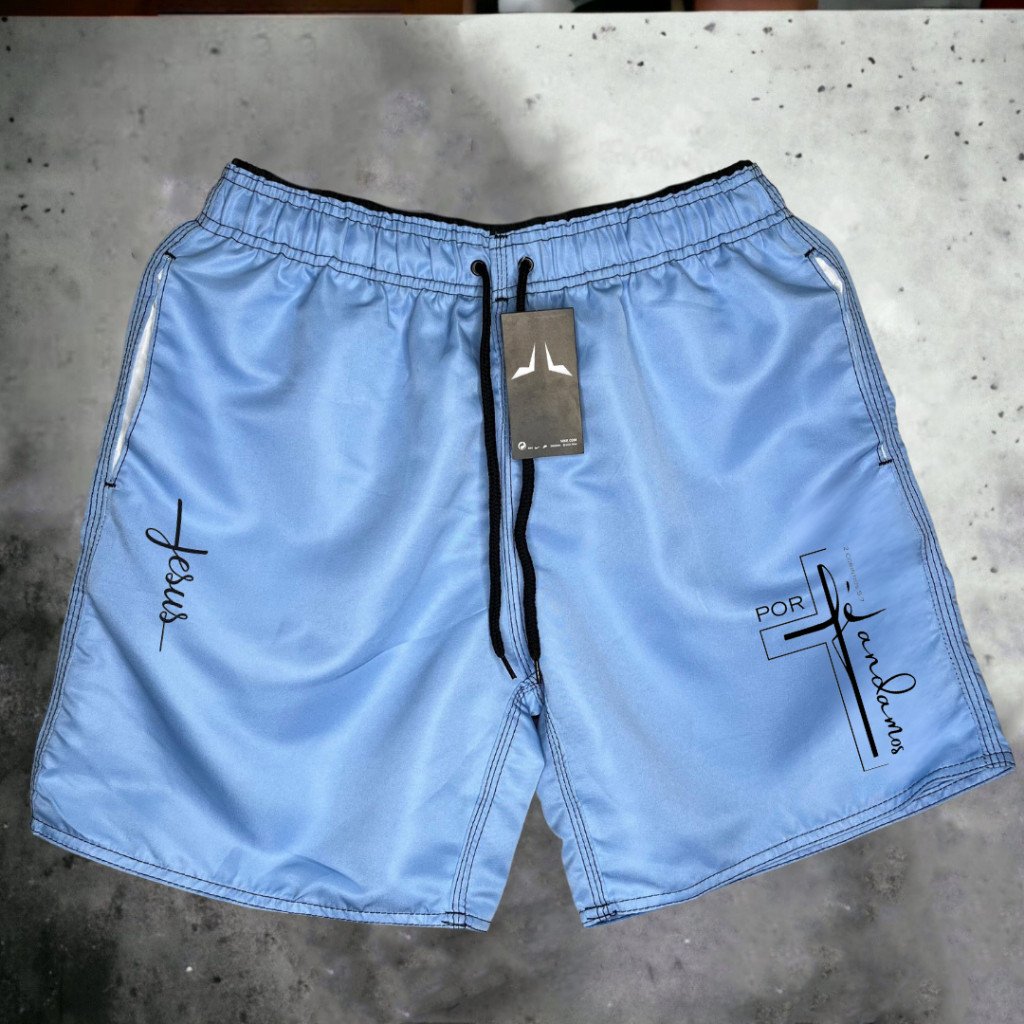 Bermuda Tactel Fé 01 Short Praia Mauricinho Esportivo Treino Academia Masculino