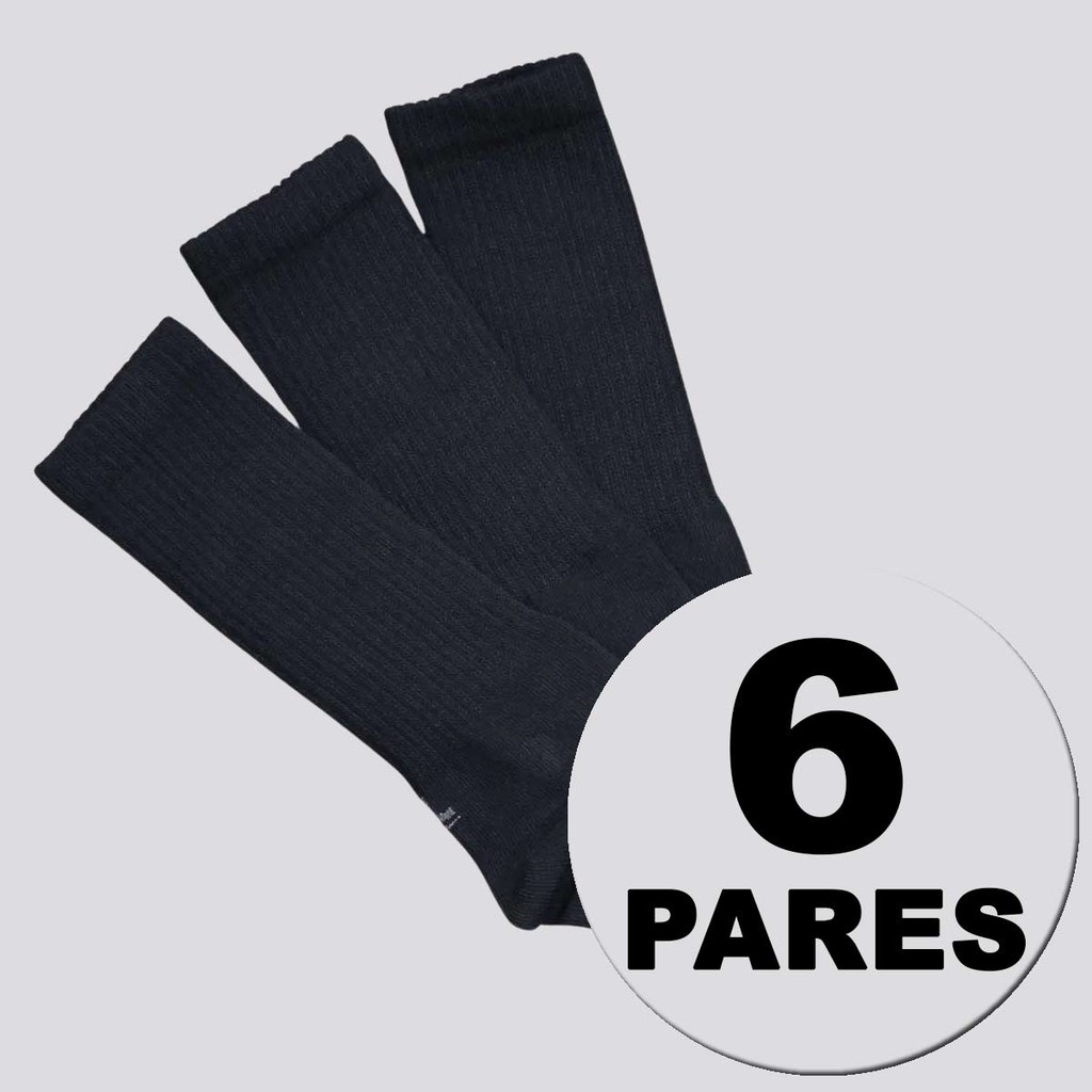 Kit Meia Lupo Sport Walk Cano Longo 6 Pares Preta
