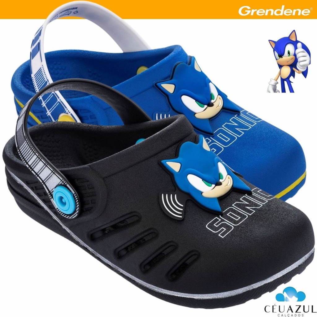 Babuche Infantil Masculino Grendene Sonic Speed Lançamento