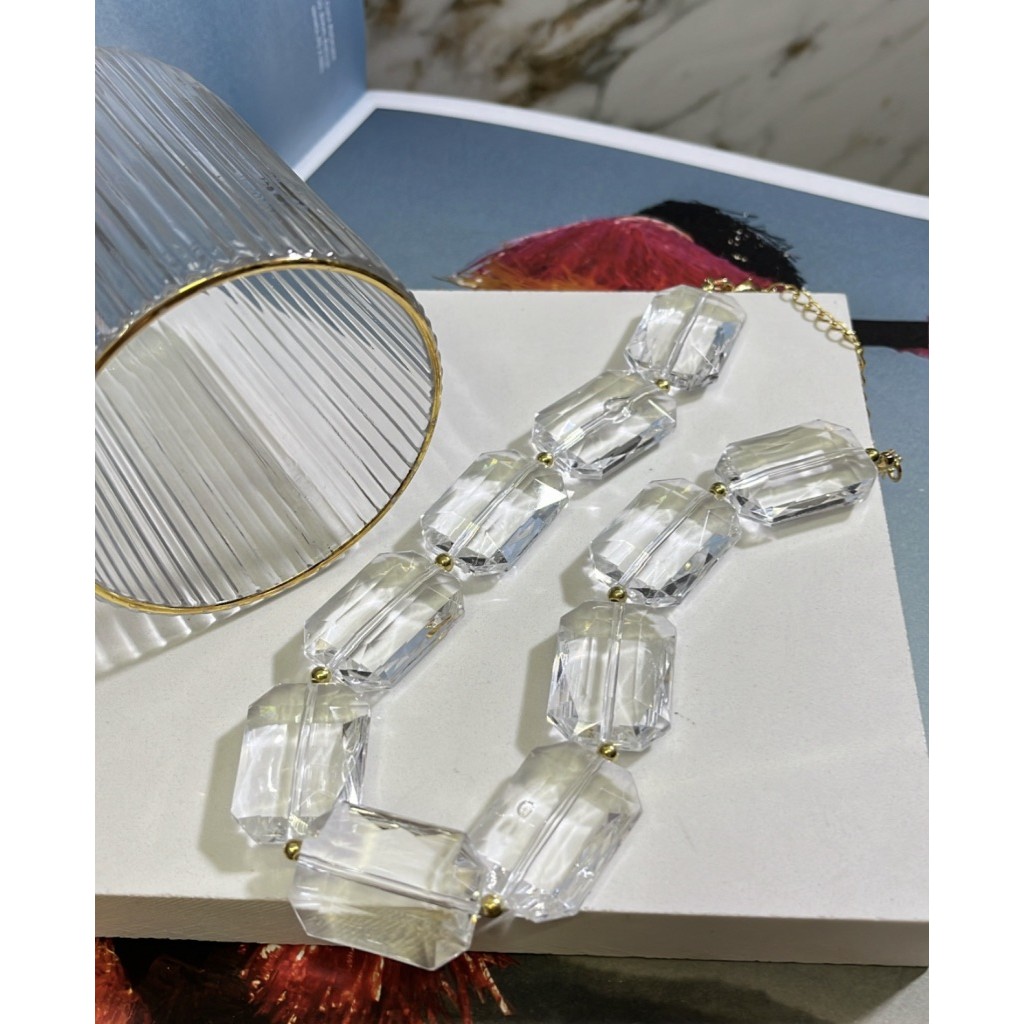Colar de acrílico moda transparente acessórios femininos colar de bola acessórios boho chic moda transparência