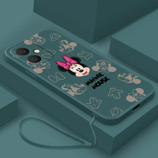 Motorola MOTO G84 G73 G60 G60S G54 G53 G42 G22 G14 G13 G23 Minnie Cartoon Mouse Case À Prova De Choque Capa De Silicone Líquido De Luxo Com Cordão