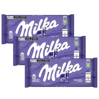 Kit 3 Tablete Barra de Chocolate Milka 80g a 100g Diversos Sabores Importado