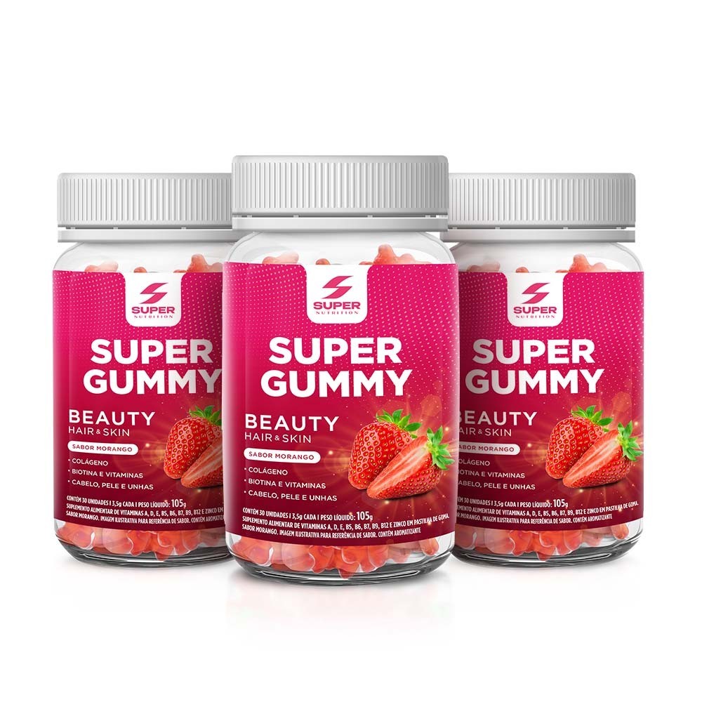 Kit 03 Beauty Gummy Hair Skin em Oferta na Shopee