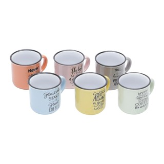 6 Canecas Wolff Motive Colorida de Cerômicas 130ml