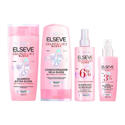 KIT ELSEVE GLYCOLIC GLOSS SH + COND + ACIDIFICANTE + SÉRUM LORÉAL