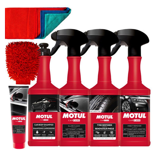 KIT 7 ITENS MOTUL CAR CARE SHAMPOO + REMOVEDOR DE INSETOS + POLIDOR + LIMPA VIDROS 3 PANOS MICRO FIBRA + LUVA - Spare Parts and Accessories for Vehicles