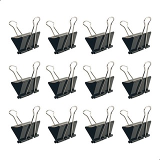 Kit 12 Clips Borboleta Prendedor De Papel 19mm Preto em Oferta na Shopee