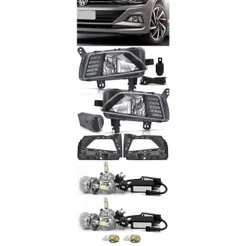 Kit Farol de Milha Neblina Vw Virtus e Novo Polo 2018 a 2022 Com LED Daylight DRL + LED Milha + LED Farol Baixo