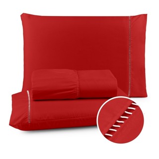 Jogo de Lençol Solteiro 2Pçs Casal Queen King 3 Pçs 400 Fios Cama Micropercal Ponto Palito em Oferta na Shopee