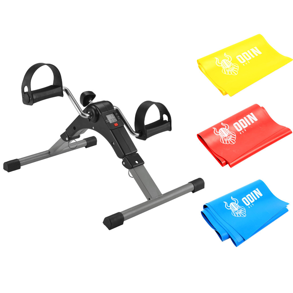 Mini Bike Ergometrica Pedalinho e Faixa Elastica Odin FIt em Oferta na Shopee