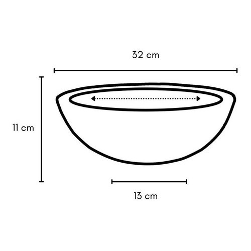 Kit 2 Bacias para Plantas Azul de Polietileno 32x11cm — imagem 2 de 2