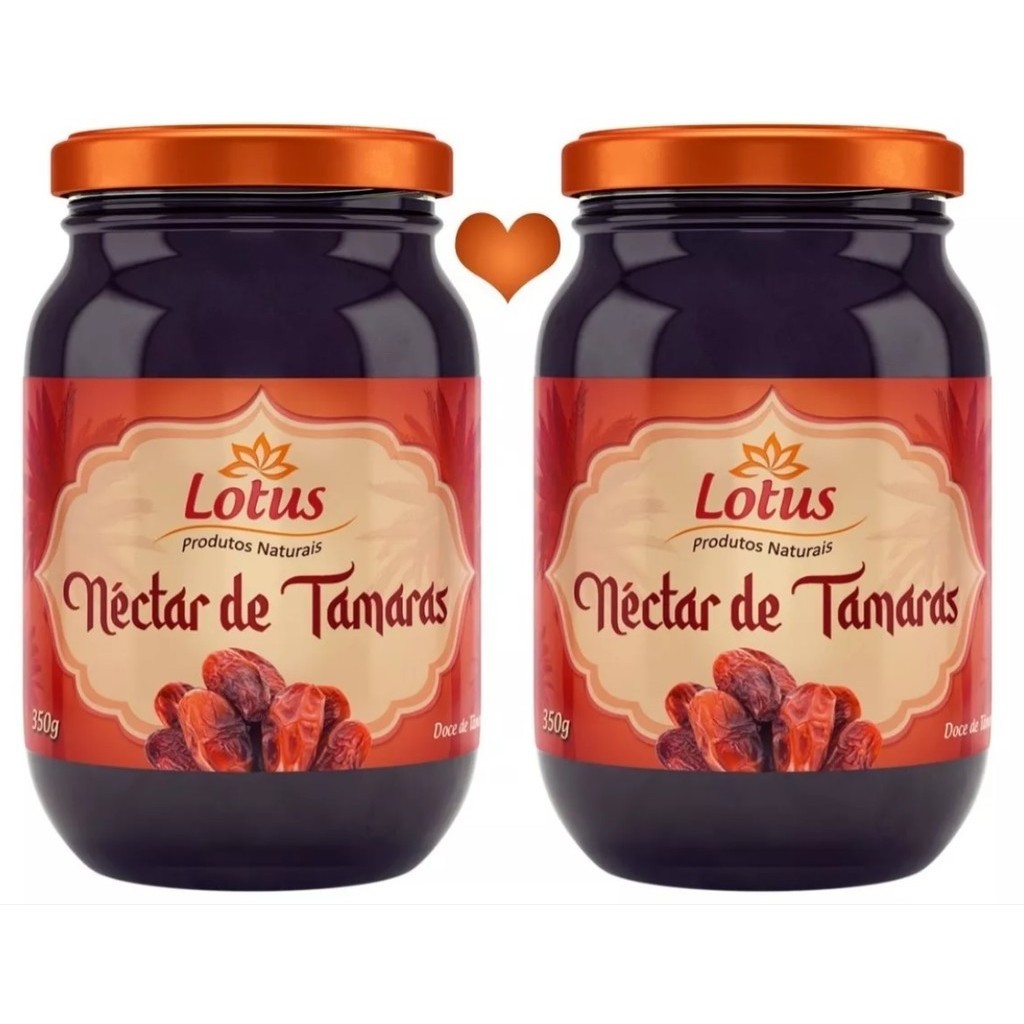 NÉCTAR DE TAMARAS MEL VEGANO LOTUS 350G - KIT COM 2 UNIDADES - CALDA DE TÂMARAS, XAROPE DE TÂMARAS, ADOÇANTE NATURAL GOURMET