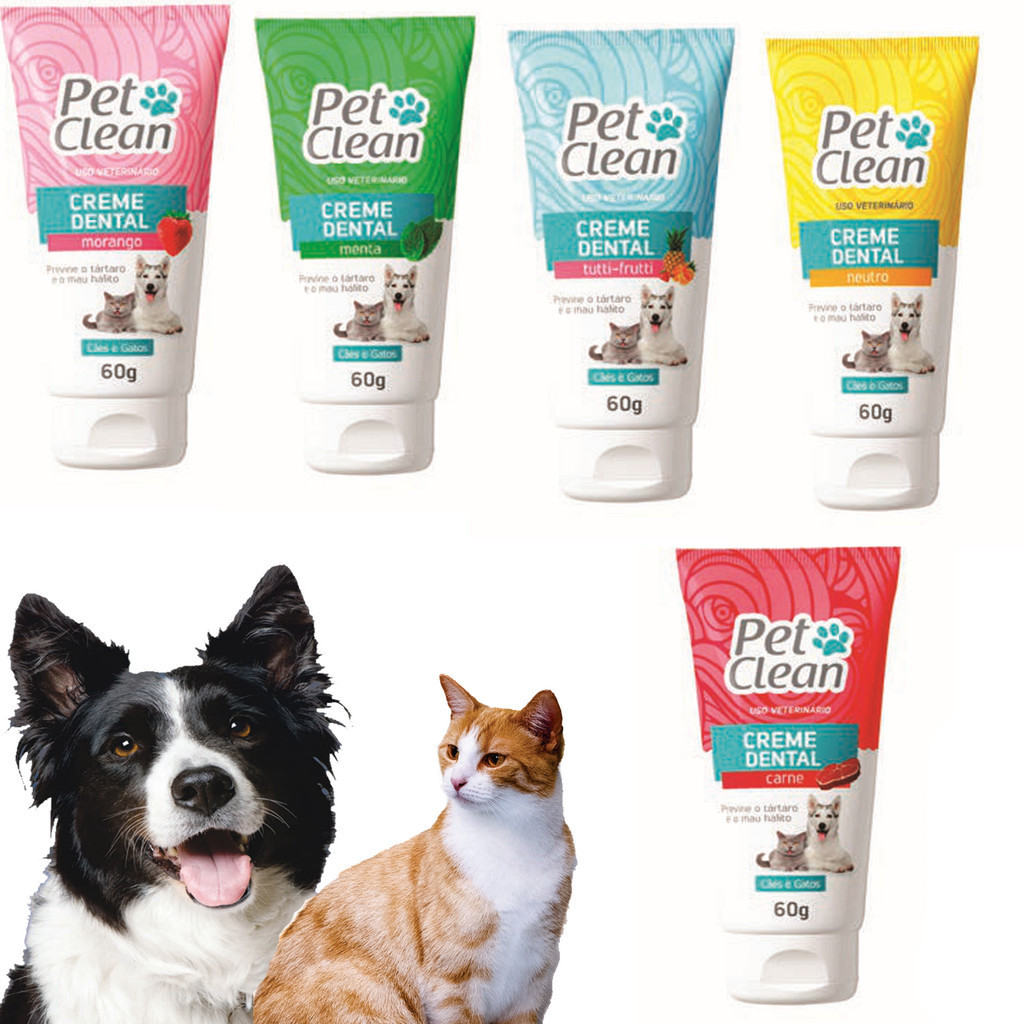 Creme Dental Pasta de Dente Pet Clean 60g Cães Gatos Oferta em Oferta na Shopee