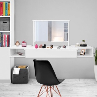 Penteadeira Camarim Suspensa Com Espelho 2 Nichos 1 Gaveta em Oferta na Shopee