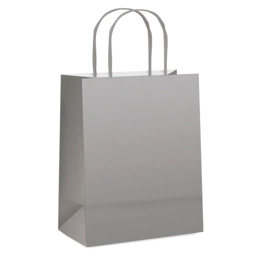Sacola de Papel M 26x19,59,5cm - Prata Fosco - 10 unidades - Cromus - Rizzo