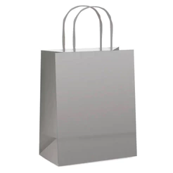 Sacola de Papel M 26x19,59,5cm - Prata Fosco - 10 unidades - Cromus - Rizzo