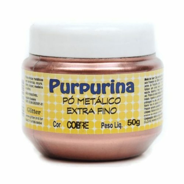 Purpurina em Pó Metálico 50g Cobre - Gliart