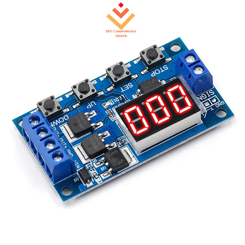 DC 12V 24V Duplo MOS LED Relé De Atraso De Tempo Digital Gatilho Ciclo Temporizador Interruptor Placa De Circuito Módulo em Oferta na Shopee