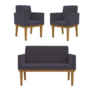 Kit Sofá Namoradeira + Poltrona Reforçada Sala De Estar em Oferta na Shopee