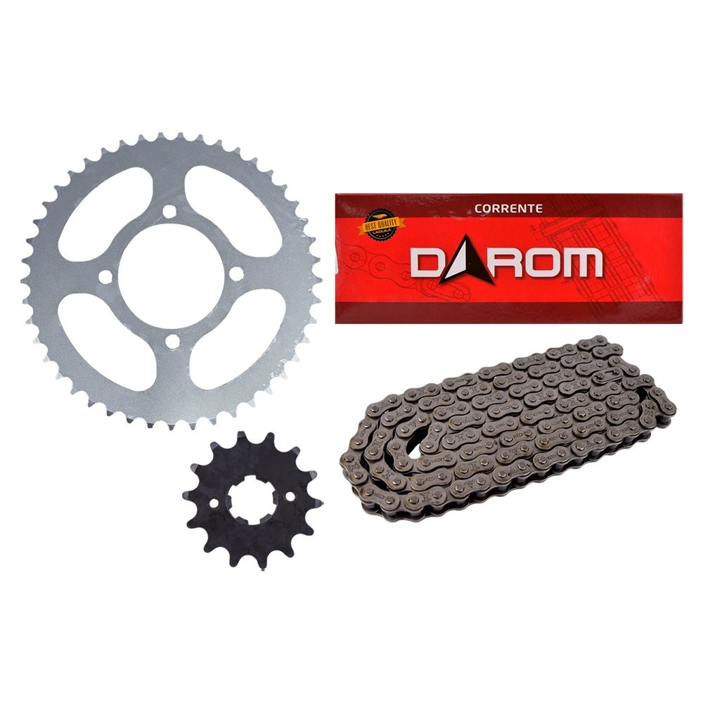 Kit Relação Transmissão Coroa Pinhão 43/14D YBR 125 Factor 125 Original Corrente Darom