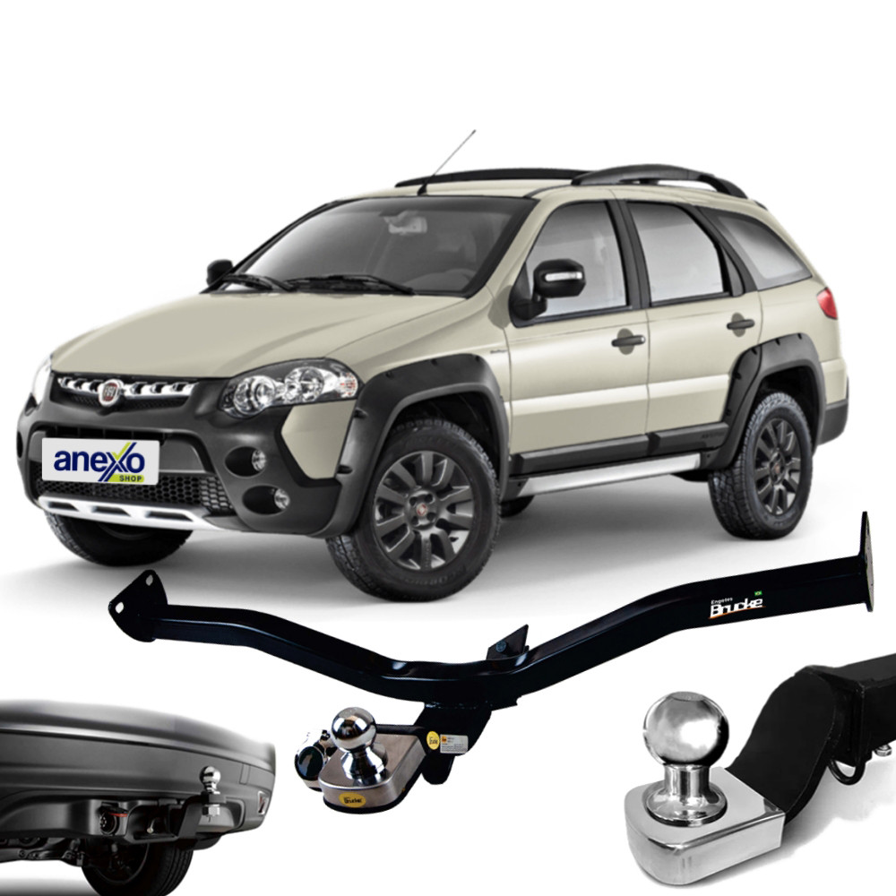 Engate Reboque Fiat Palio Adventure 2009 a 2020 Brucke FT4008 Rabicho Tração 700kg Haste fixa