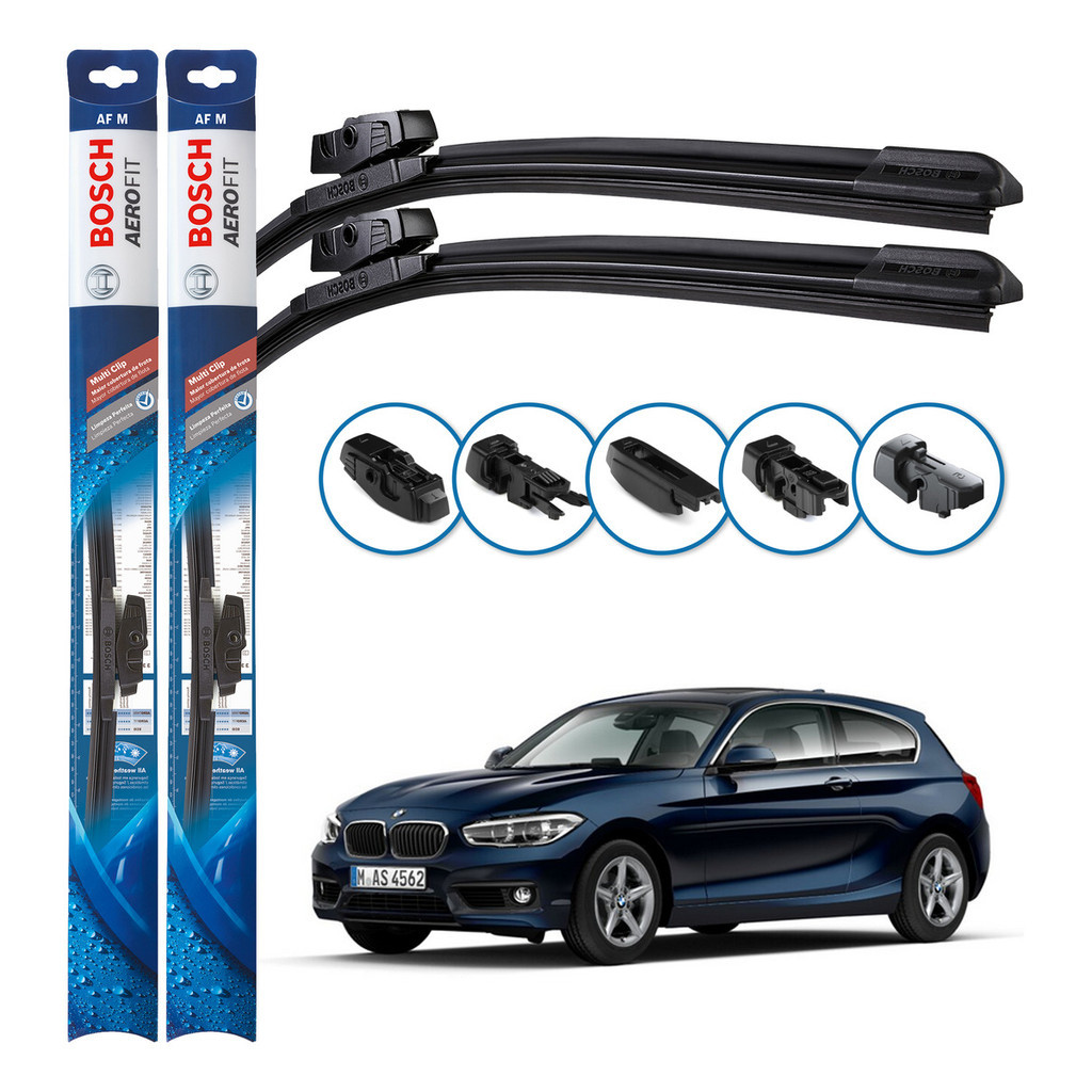 Par de Palhetas Limpador Parabrisa Multiclip Original Bosch BMW Série 1 2012 A 2018
