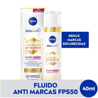NIVEA Fluido Facial Antimarcas Luminous 630 FPS 50 40ml em Oferta na Shopee