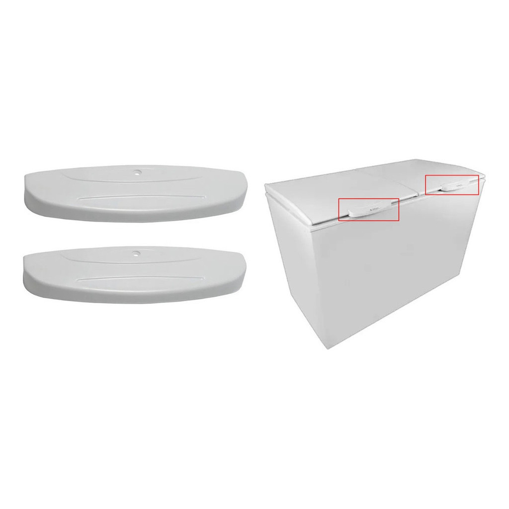 2 Puxadores Freezer Horizontal Gelopar Novo Branco