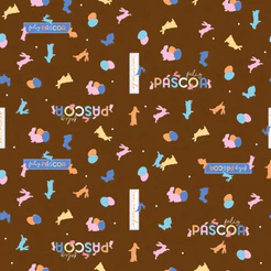 Folha para Ovos de Páscoa Feelings Marrom 69x89cm - 5 unidades - Cromus - Rizzo