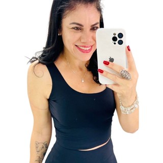 Blusa Cropped Bibi Alça Larga K2b - Poliamida Com Elastano