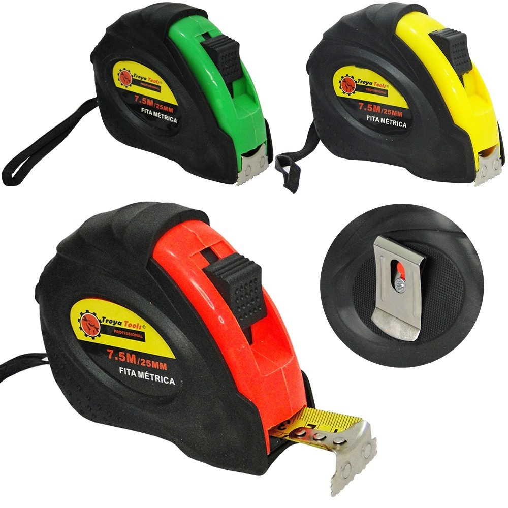 Trena Emborrachada Profissional Troya Tools 3 / 5 / 7.5 / 10 Metros