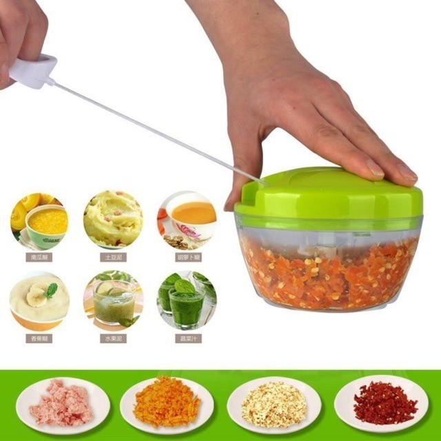 Triturador Alho Manual Processador Picador Fatiador Legumes Alimentos 500ML