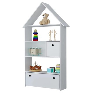Estante Casinha Infantil Organizadora Com Nichos 2 Gavetas Candy L03 Branco - Mpozenato em Oferta na Shopee