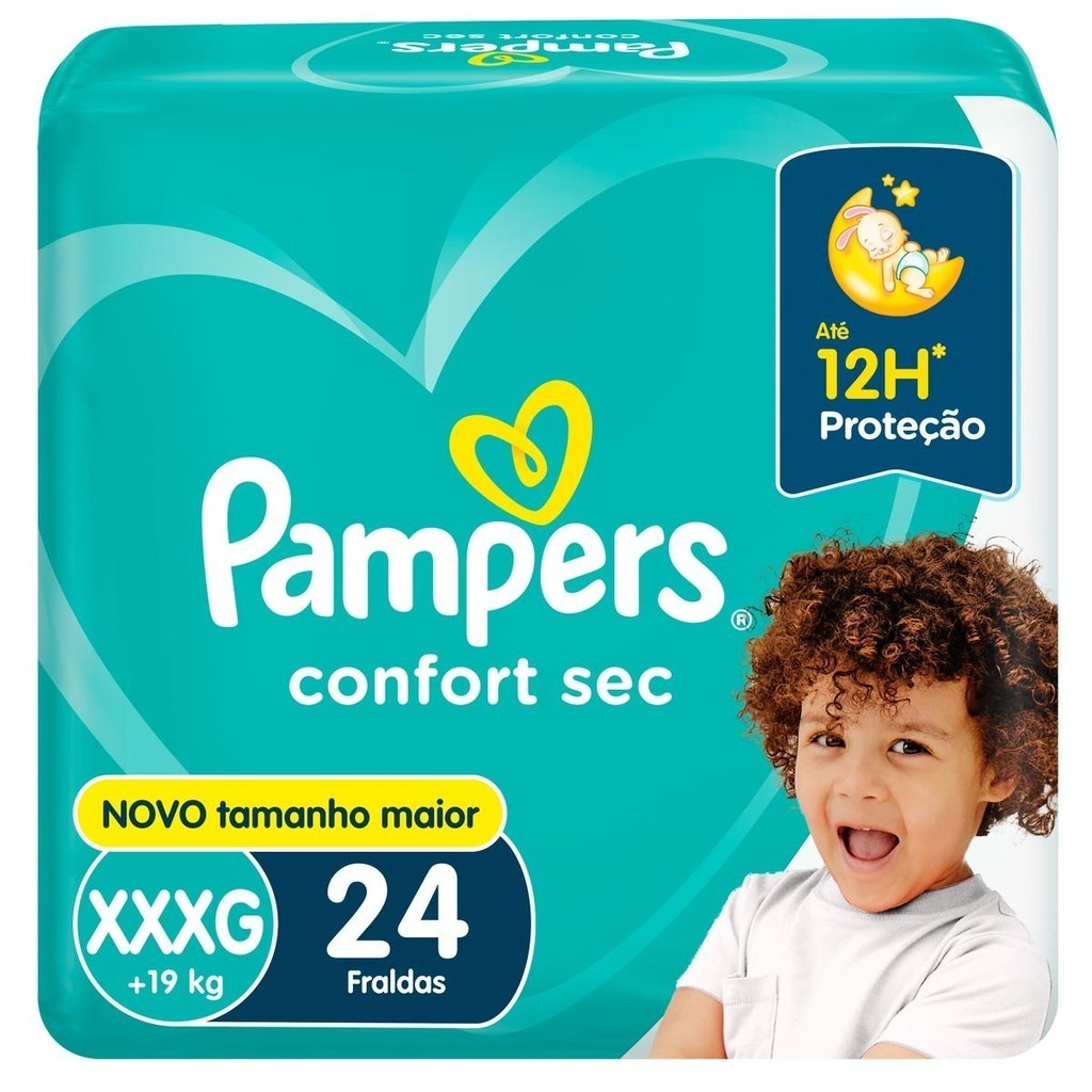 Fralda Pampers Confort Sec XXXG com 24un - Mom & Baby