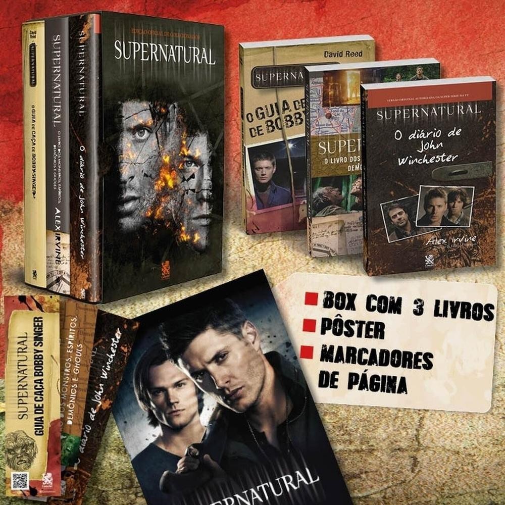 Coleção Supernatural - Edição Oficial de Colecionador - Box com 3 Livros + pôster