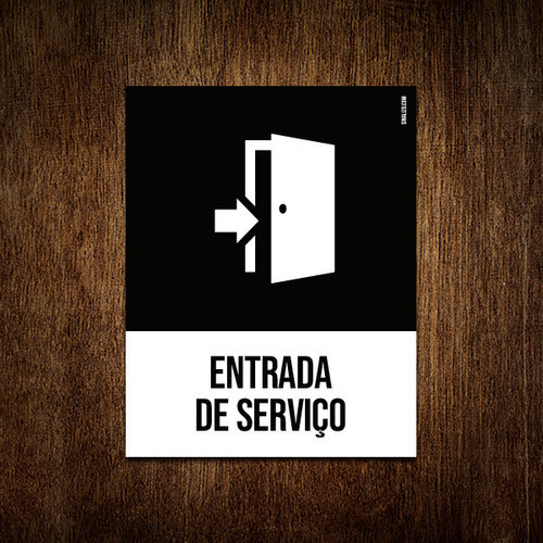Placa Sinalização Ícone - Entrada De Serviço
