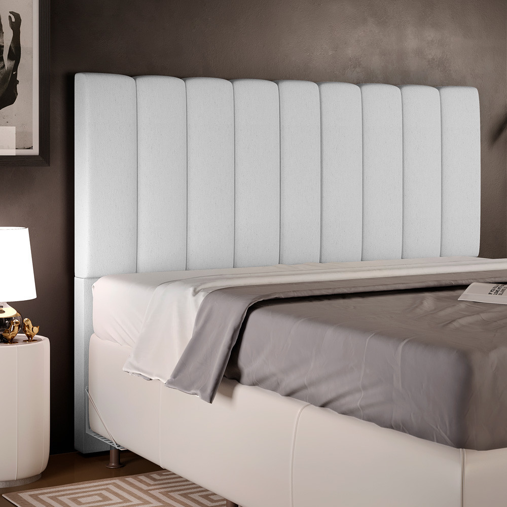 Cabeceira Cama Box King 195 cm Dália W01 Linho Cinza - Lyam Decor em Oferta na Shopee