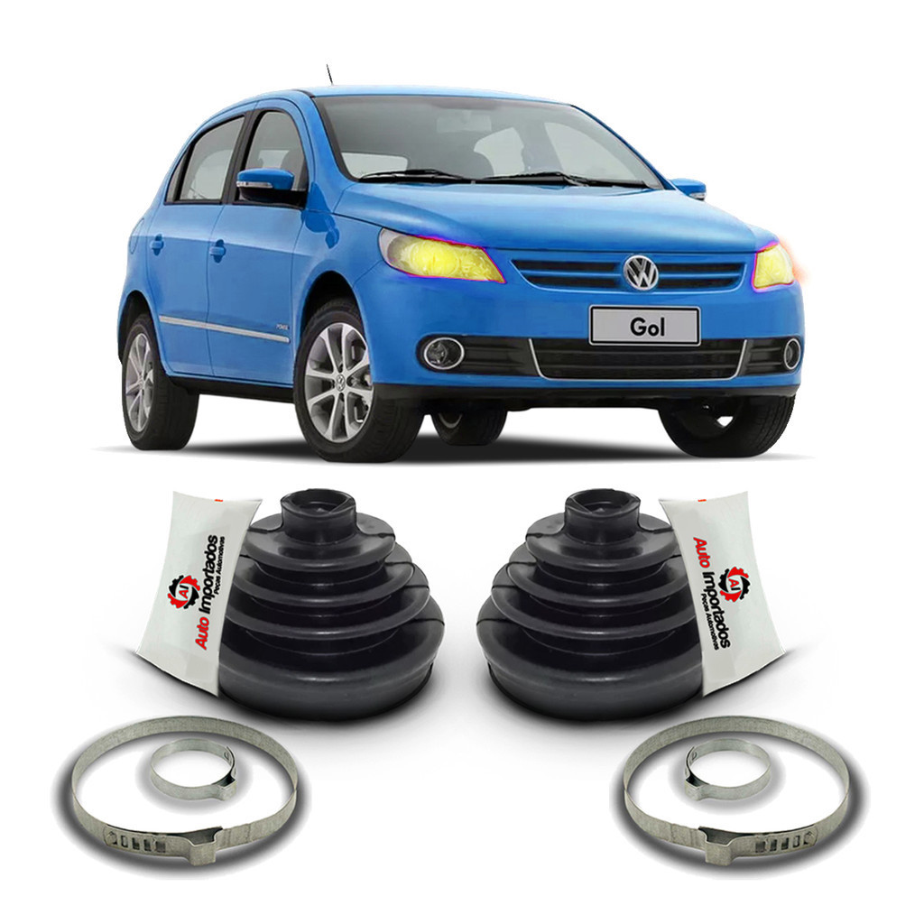 Par Kit Coifa Borracha Graxa Abraçadeira Homocinética Lado Roda Volkswagen Gol G5 2008 2009 2010 2011 2012 2013