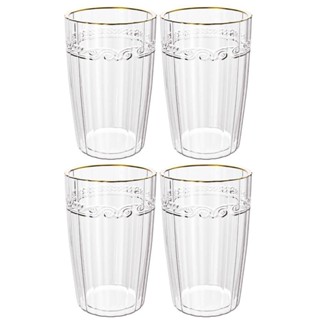 Jogo de Copos de Cristal Transparente Fio de Ouro Imperial 370ml 4 peças - Lyor em Oferta na Shopee