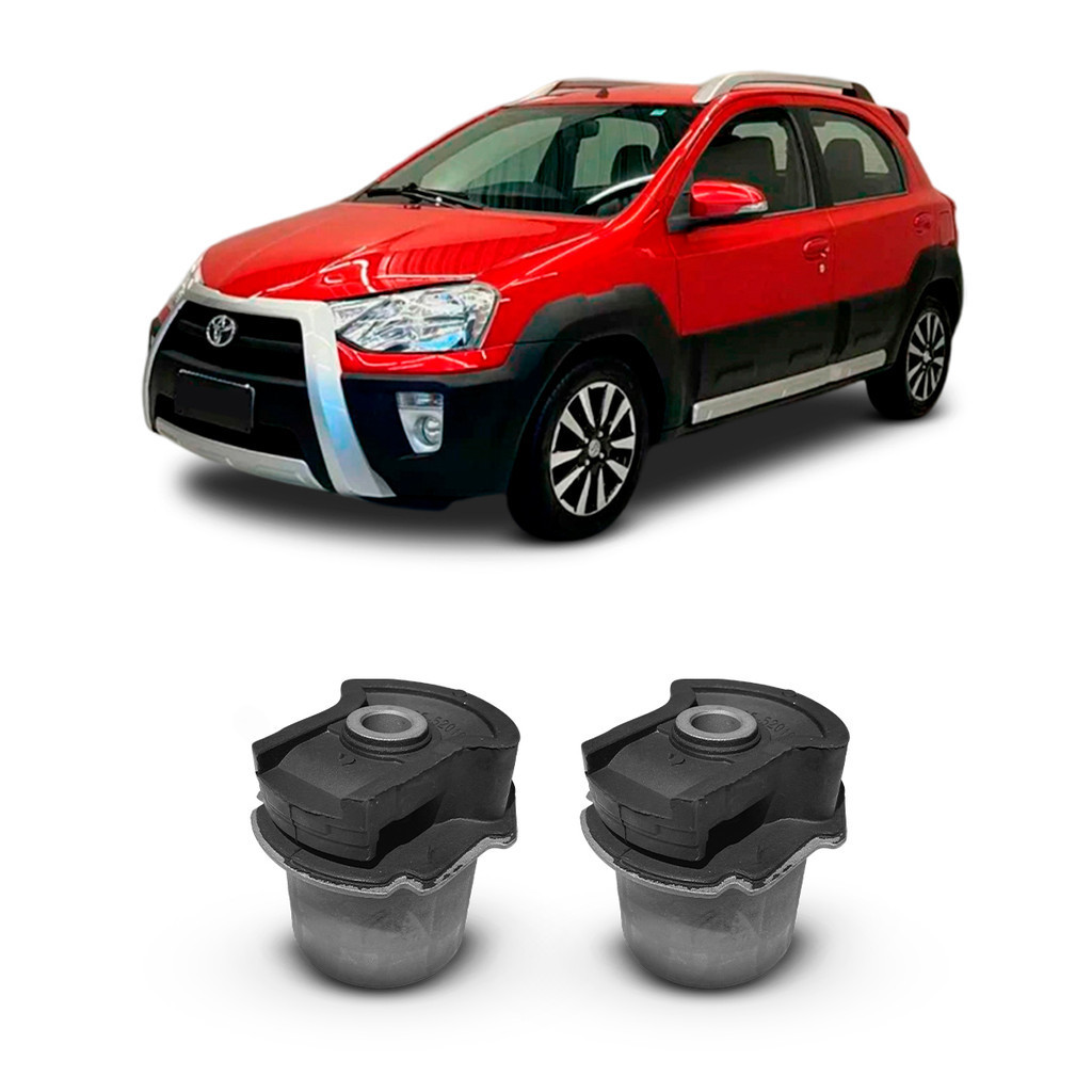 Par Bucha Borracha do Eixo Auxiliar Traseiro Suspensão Traseira Toyota Etios Cross 2014 2015 2016 2017 2018