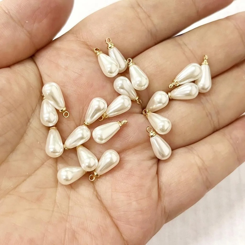 50 Pcs Pingente De Pérola Para Acessórios De Joias 6*10mm em Oferta na Shopee