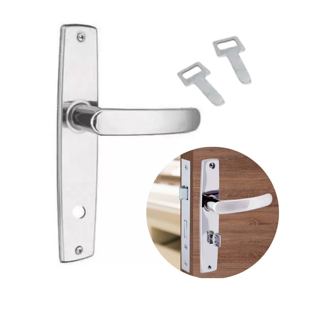 Fechadura Interna Premium Inox 2800/41 Aliança Banheiro 40mm Porta Maçaneta Interna Sala Quarto